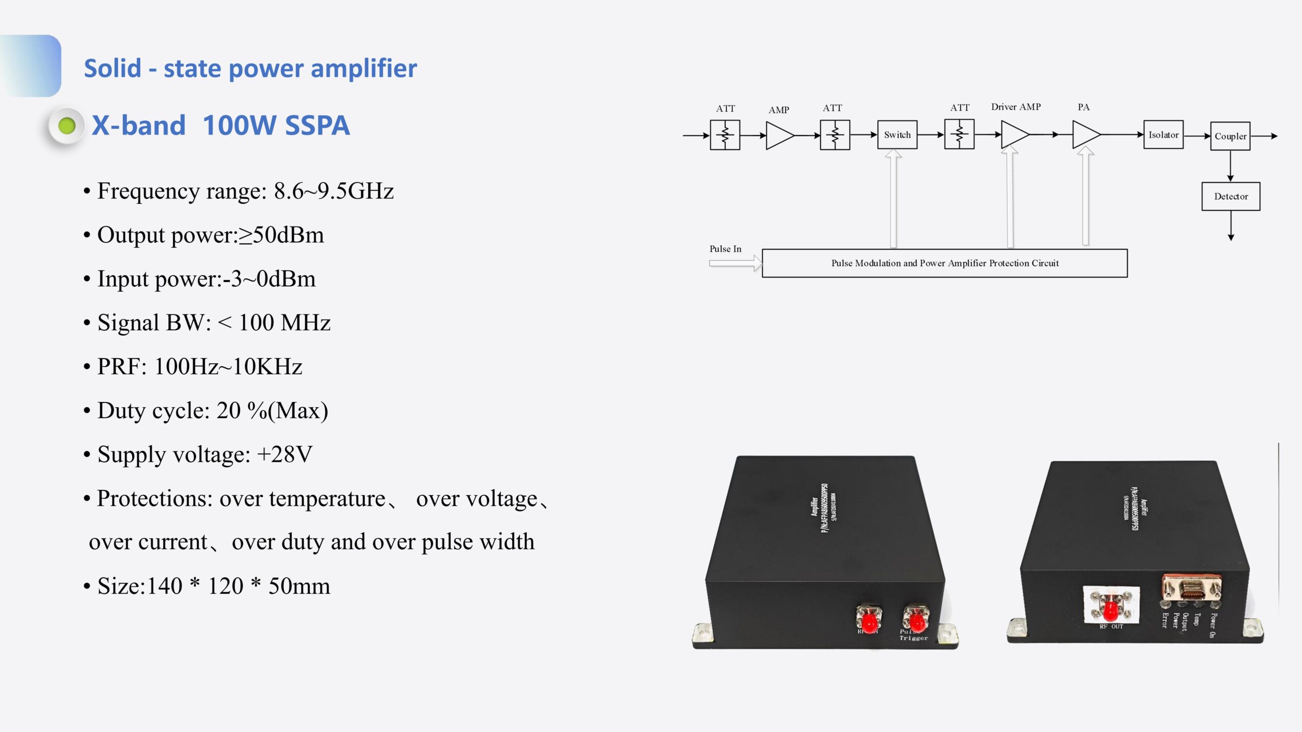 Solid - state power amplifier X-band 100W SSPA - Image 4